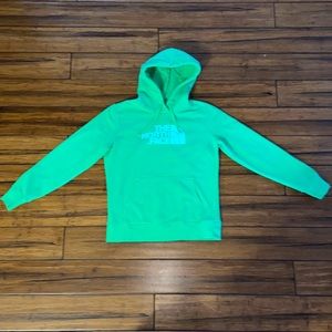The North Face woman's hoodie. Neon green color.